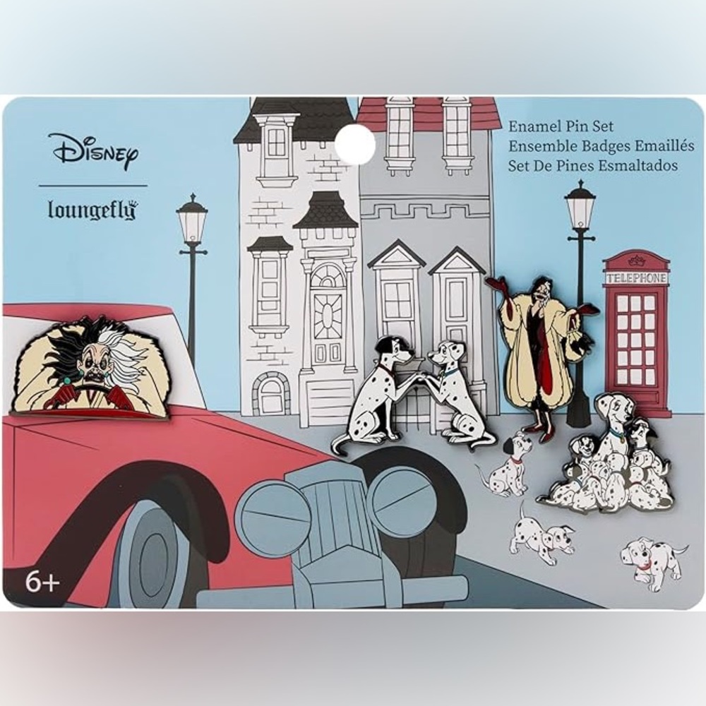 101 Dalmatians Story Book 4 Piece Pin Set